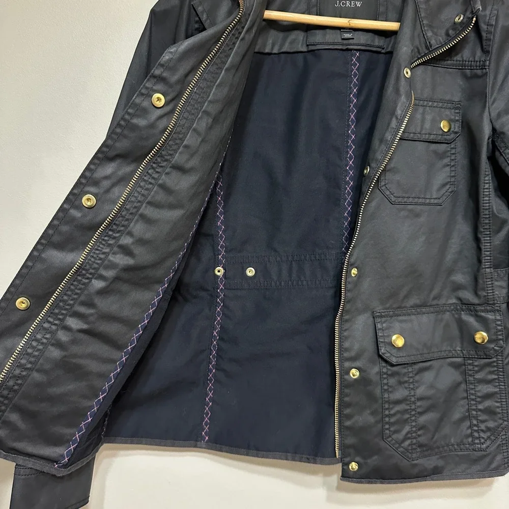J.Crew Womens Downtown‎ Field Jacket Size XS Coated Cotton City Trench Travel